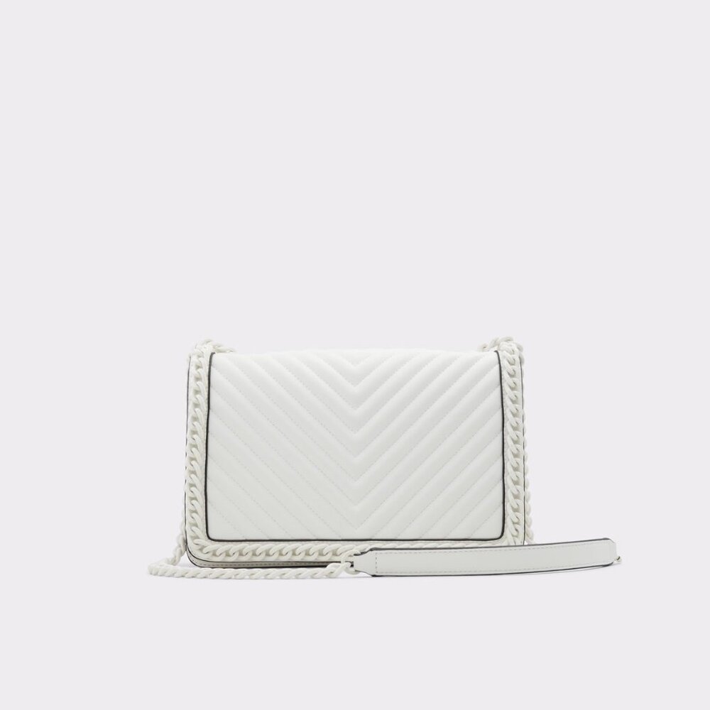 ALDO Greenwald Crossbody Bag Medium Greenwald White Overflow with metal chain